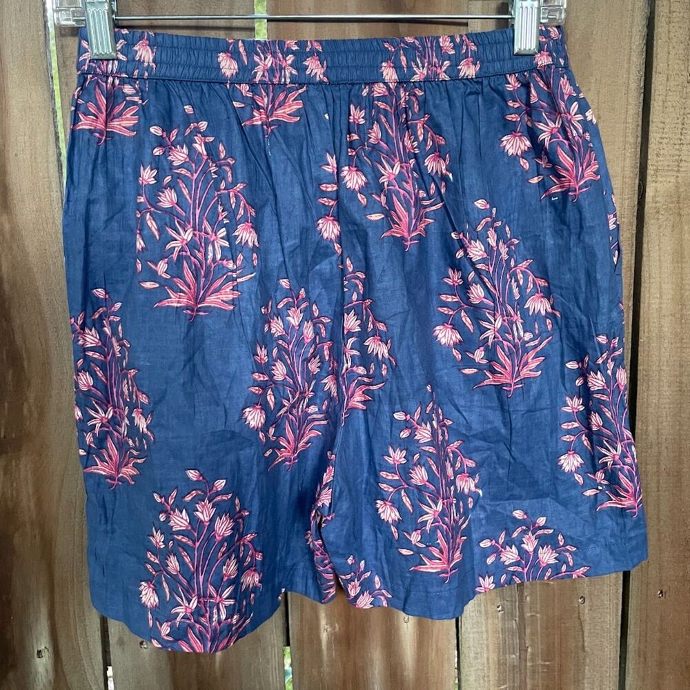 FOX & HEN Floral Indian Woodblock Print SHORTS S NWOT